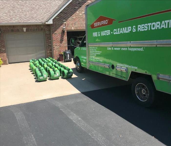 SERVPRO equipment in front of home